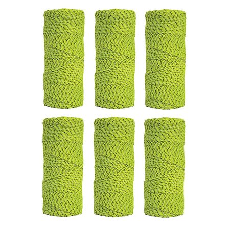 KRAFT TOOL Co. BC354 500 ft. Neon Green Bonded Braided Mason's Line, 6PK BC354-6